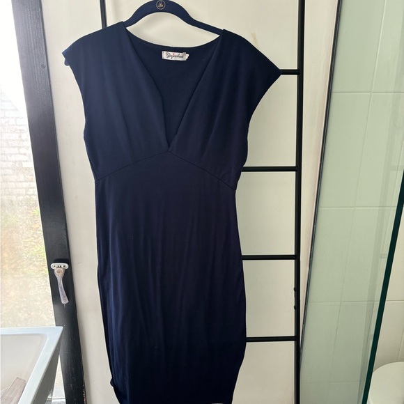 Structured Navy Work Dress - Picture 2 of 3